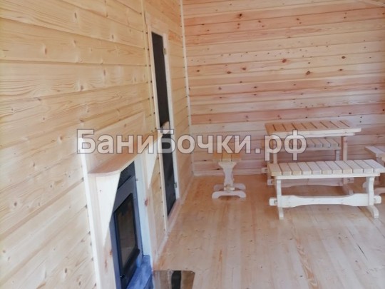 Уютная баня 6х5 с просторной террасой для полного релакса